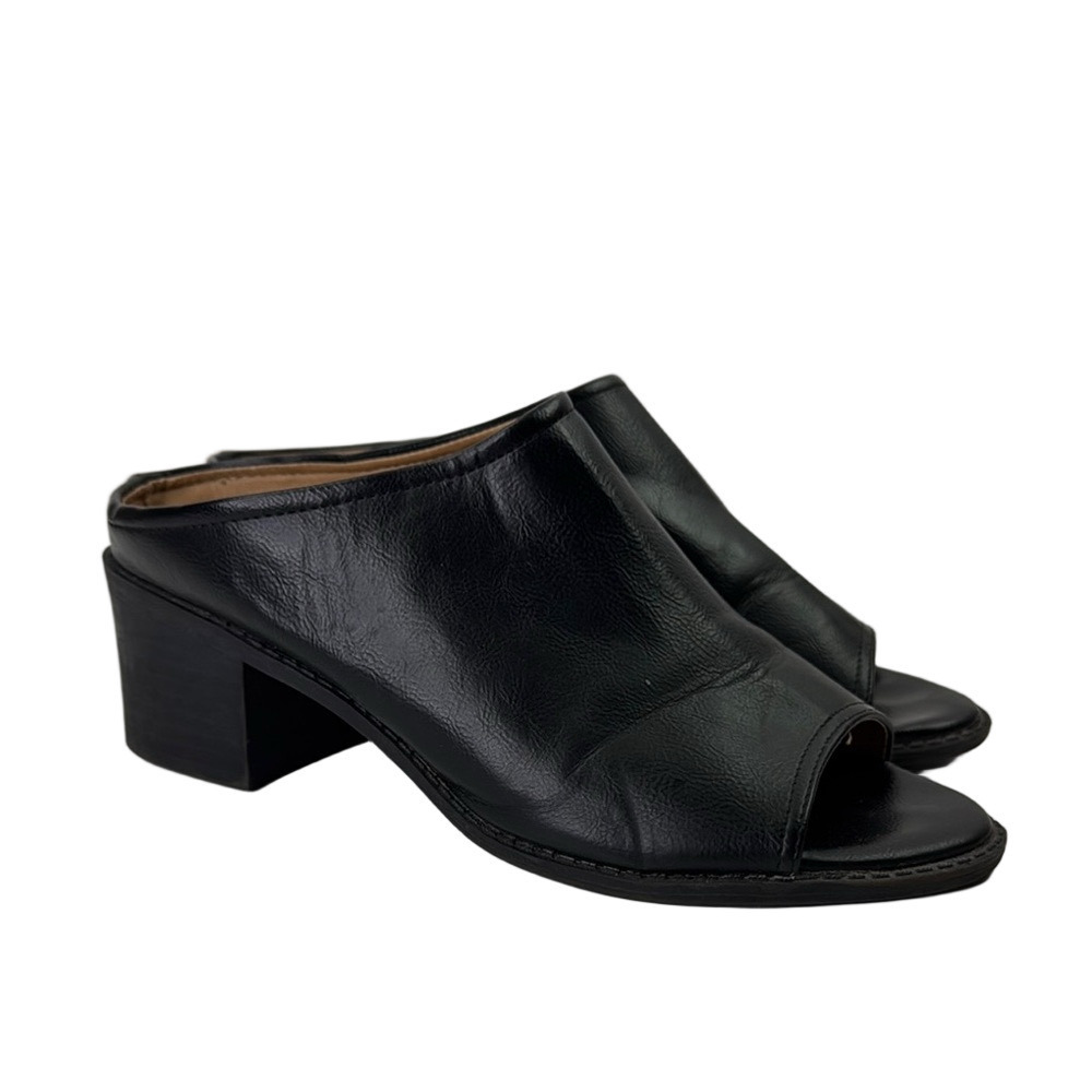 Vintage Esprit Lena Black Vegan Leather Women's Mules